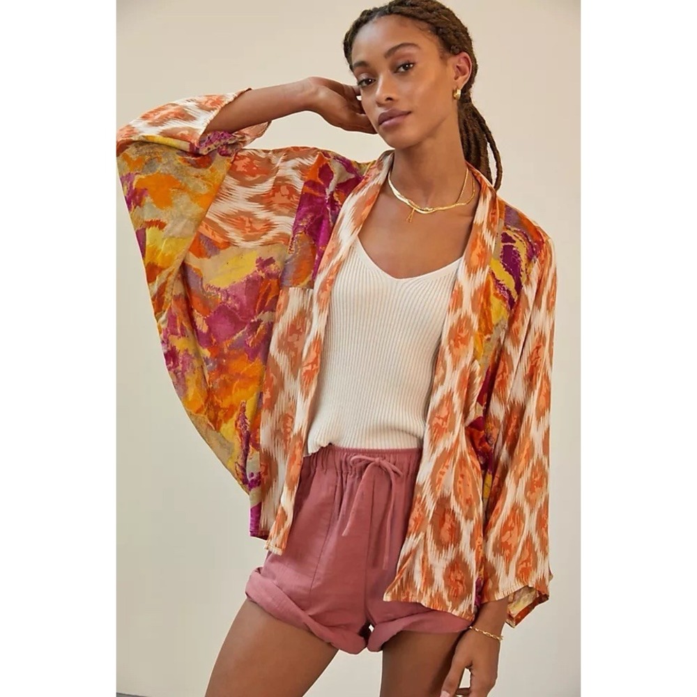 Anthropologie Women's Sunset Cocoon Kimono Cardigan One Size